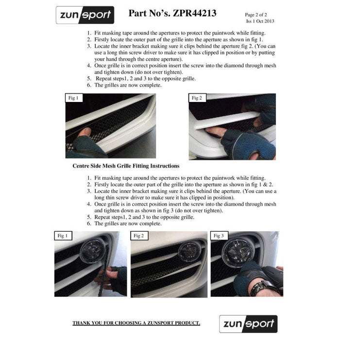 Porsche Cayman 981 (Manual/Pdk Without Sensors) - Outer Grille Set - Zunsport