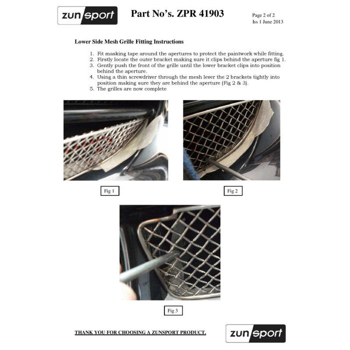 Porsche 996 Carrera Gt3 - Outer Grille Set - Zunsport