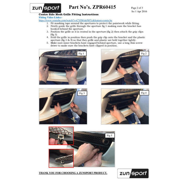 Porsche 991.1 Gts - Full Grille Set (With Parking Sensors) - Zunsport