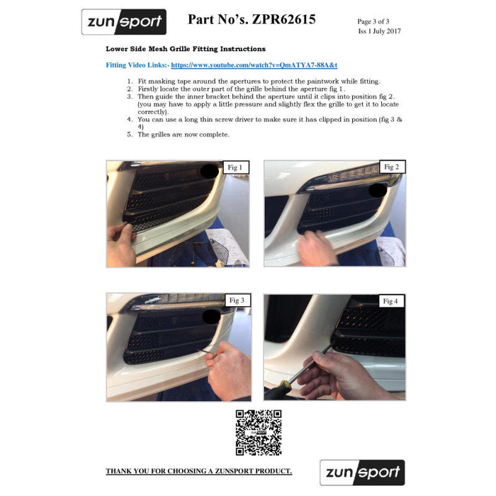 Porsche 991.1 Gts - Full Grille Set (Without Parking Sensors) - Zunsport