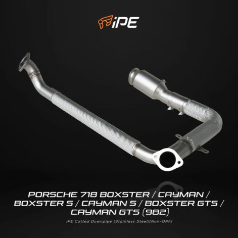 Porsche 982 | 718 Boxster | 718 Boxster S | 718 Boxster GTS 2.5T | 718 Cayman | 718 Cayman S | 718 Cayman GTS 2.5T 2016 - Current Catted Downpipe OPF Version - IPE Exhaust