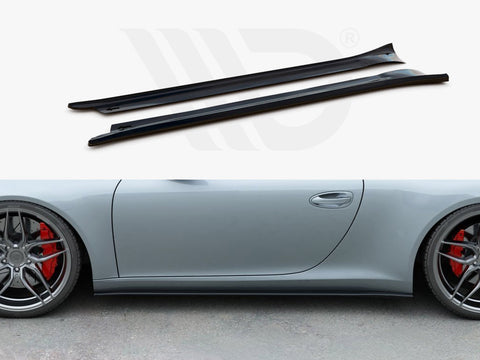 Porsche 911 Carrera 991 (2011-2016) Side Skirts Splitters Carbon Look - Maxton Design