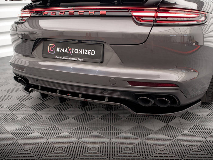 Porsche Panamera Turbo S E-Hybrid / Panamera E-Hybrid / Panamera 4S 971 Rear Splitter (Vertical Bars) - Maxton Design