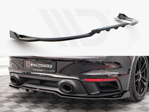 Porsche 911 Turbo S 992 Rear Splitter (Vertical Bars) - Maxton Design