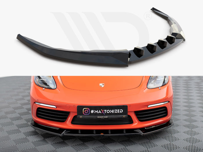 Porsche 718 Cayman 982c Front Splitter V.1 - Maxton Design