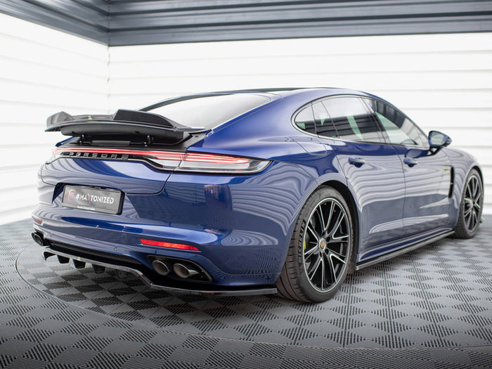 Porsche Panamera E-Hybrid 971 Facelift Rear Splitter (Vertical Bars) - Maxton Design