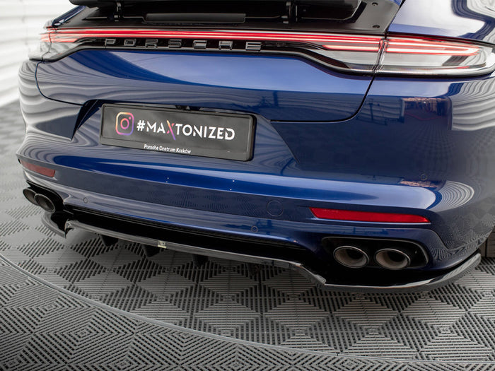 Porsche Panamera E-Hybrid 971 Facelift Rear Splitter (Vertical Bars) - Maxton Design