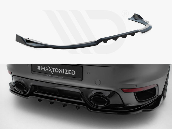 Porsche 911 Turbo S Sport Package 992 Rear Splitter (Vertical Bars) - Maxton Design