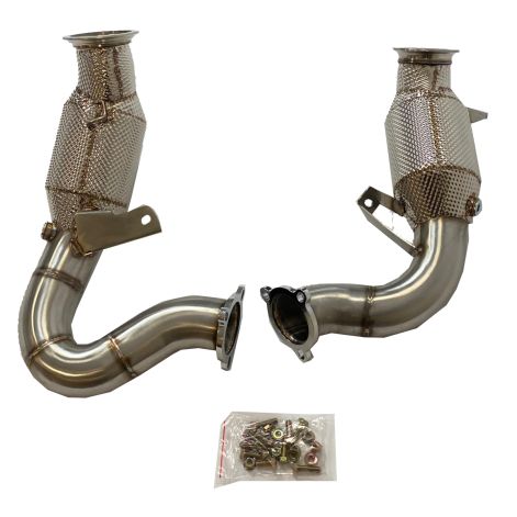 Porsche Macan 3.0/3.6T Catalytic Converter Exhaust Downpipes With Thermal Heat Shield - Top Gear