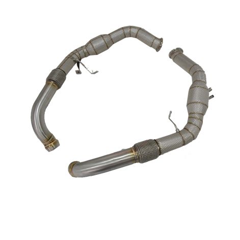 Porsche Panamera 971 2.9L Turbo Decat Exhaust Uppipe With Heat Shield - Top Gear