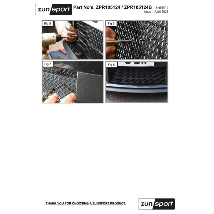 Porsche Carrera 992.2 Base / T / S - Centre Grille - Zunsport