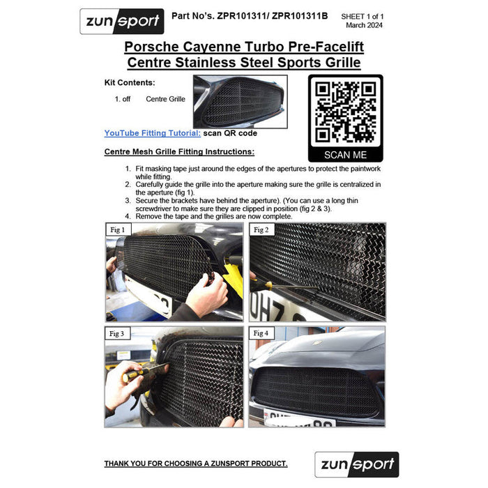 Porsche Cayenne Turbo Pre-Facelift - Front Grille Set - Zunsport
