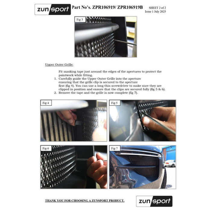 Porsche Macan Turbo PDK - Front Grille Set - Zunsport