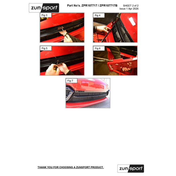 Porsche Panamera 971 GTS Sport Turismo PDK - Centre Grille Set - Zunsport