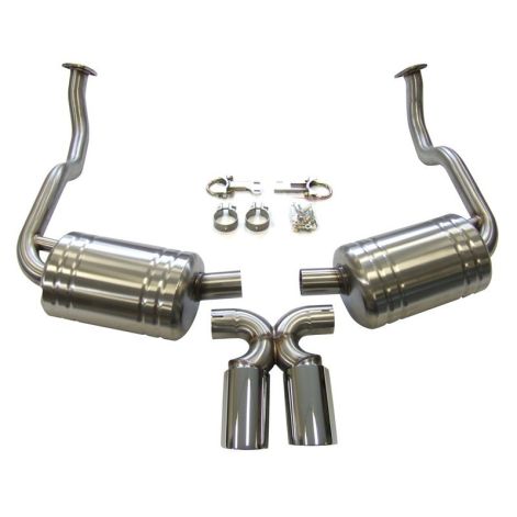 Porsche 987.1 Boxster & Cayman Cat Back Exhaust with Stainless Tailpipes - Top Gear