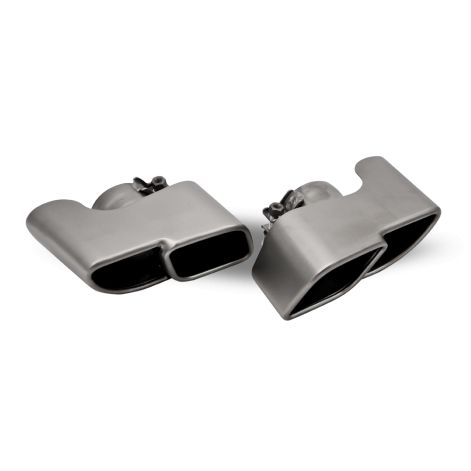 Porsche 911 997.1 Turbo Brushed Twin Exhaust Tailpipes - Top Gear